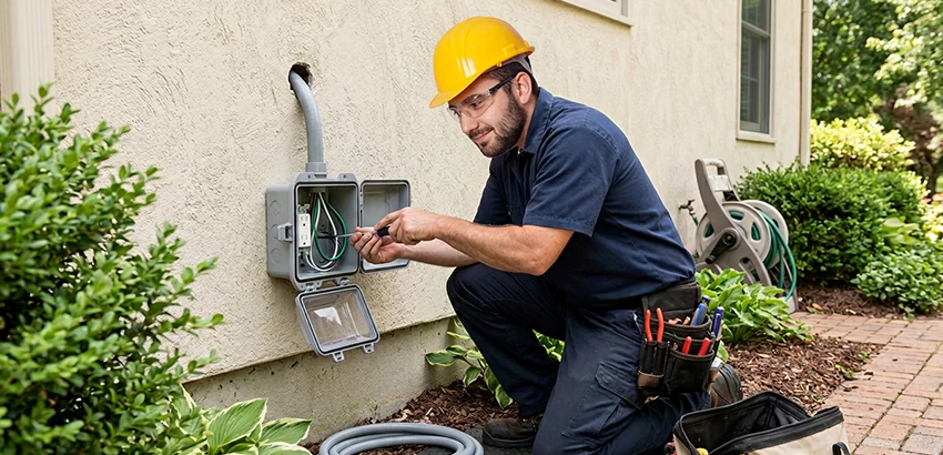 Outdoor Outlet Installation on Vinyl Siding in Lewis Center